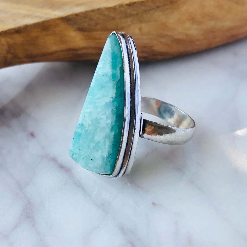 Amazonite Silver Ring - Picture 5 of 11